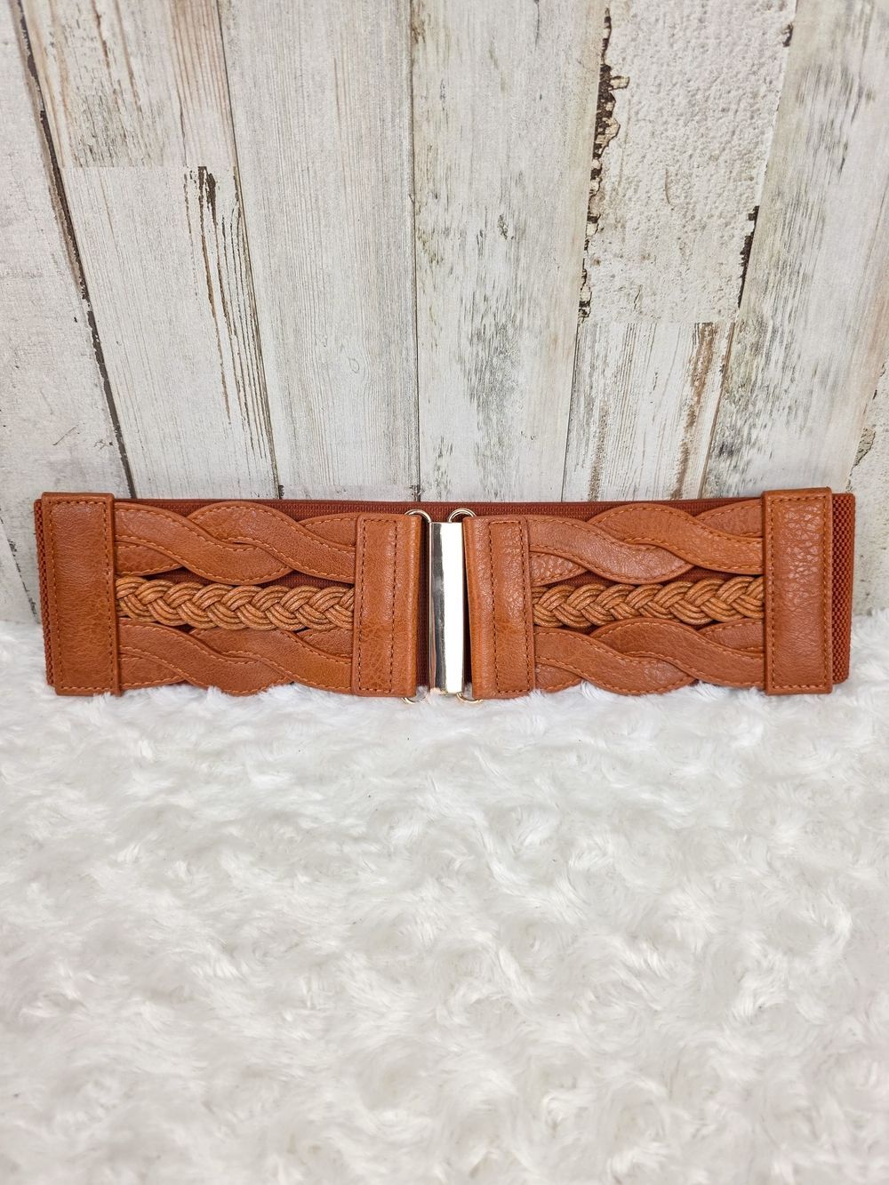 GRACE KARIN Women's Large Elastic Brown Foxy Belt Retro Wide Waist